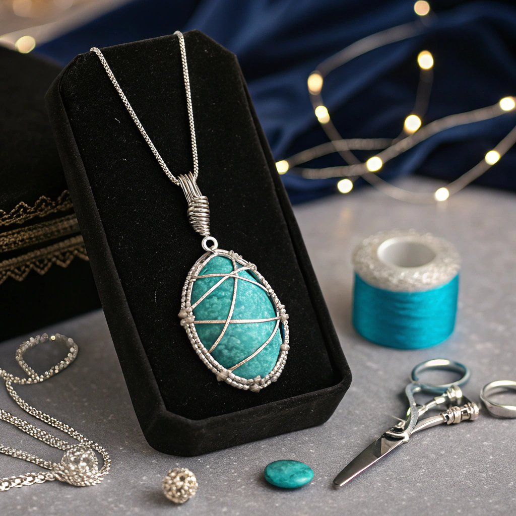 Intermediate Wire-Wrapped Pendant Necklace