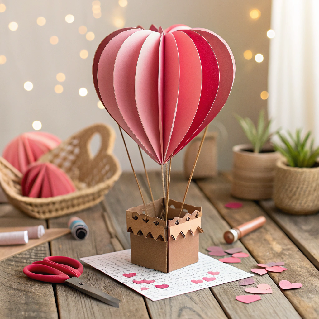 Paper Heart Balloon Card
