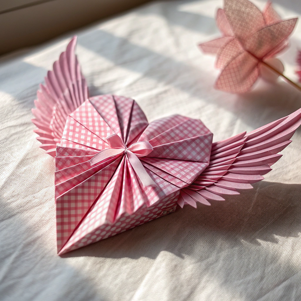 DIY Origami Heart Flower with Wings